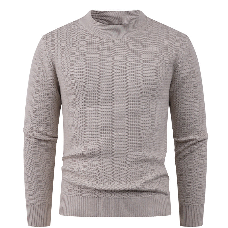 Herren Strukturpullover mit hochgeschlossenem Kragen und modischem Design EB