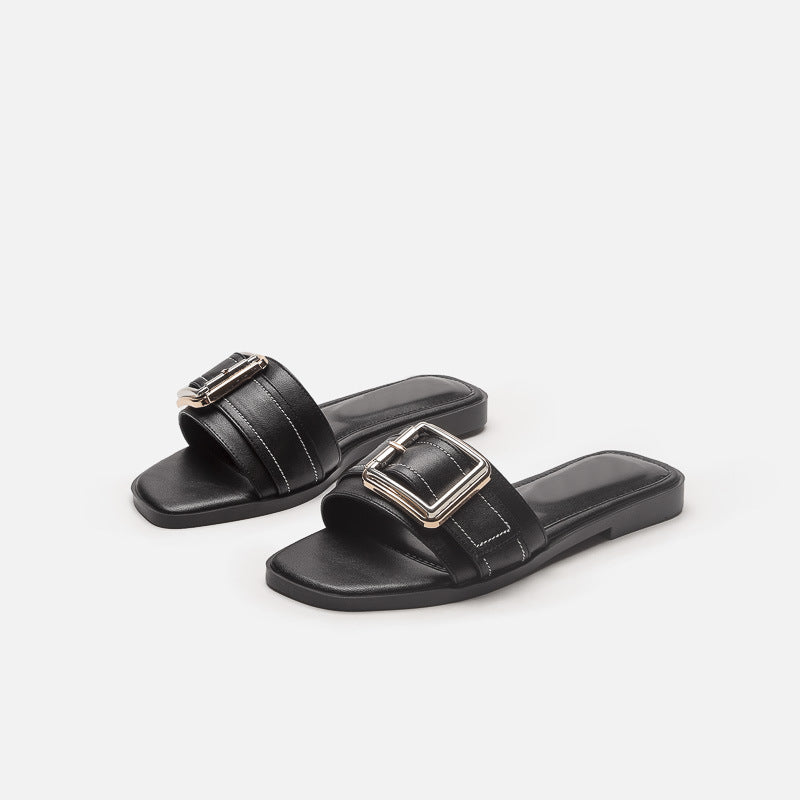 Damen modische Riemensandalen mit dekorativer Schnalle EB