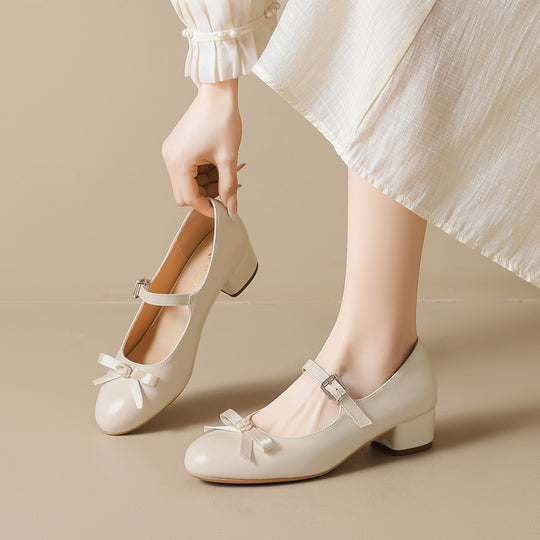 Damen Ballerinas mit elegantem Riemchen und modischer Schleifenapplikation EB