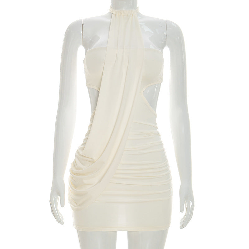 Damen Mini-Kleid mit trendigem Wickeldesign und eleganten Drapierungen EB