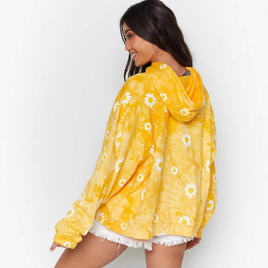 Damen Kapuzenpullover mit floralem Muster EB