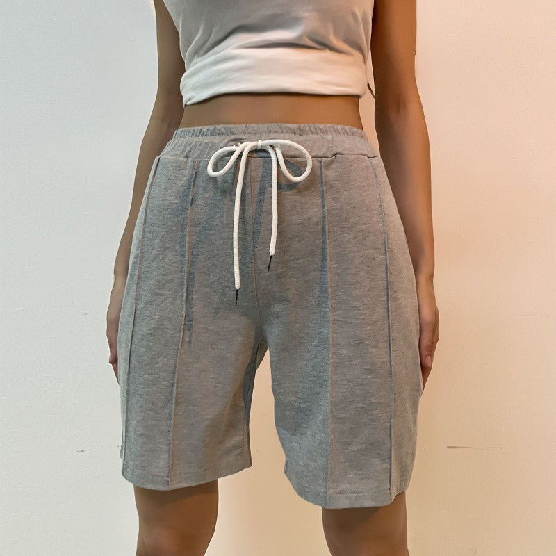 Damen bequeme Freizeit-Shorts mit elastischem Bund und sportlichen Kontrastnähten EB