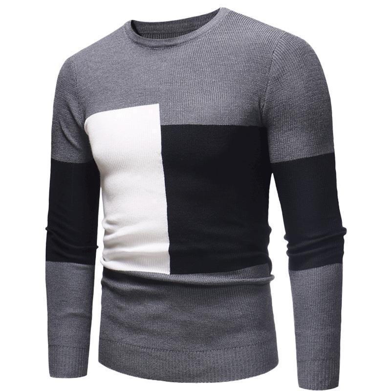 Herren Designer Pullover mit modernem Blockmuster EB