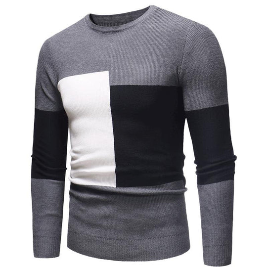 Herren Designer Pullover mit modernem Blockmuster EB