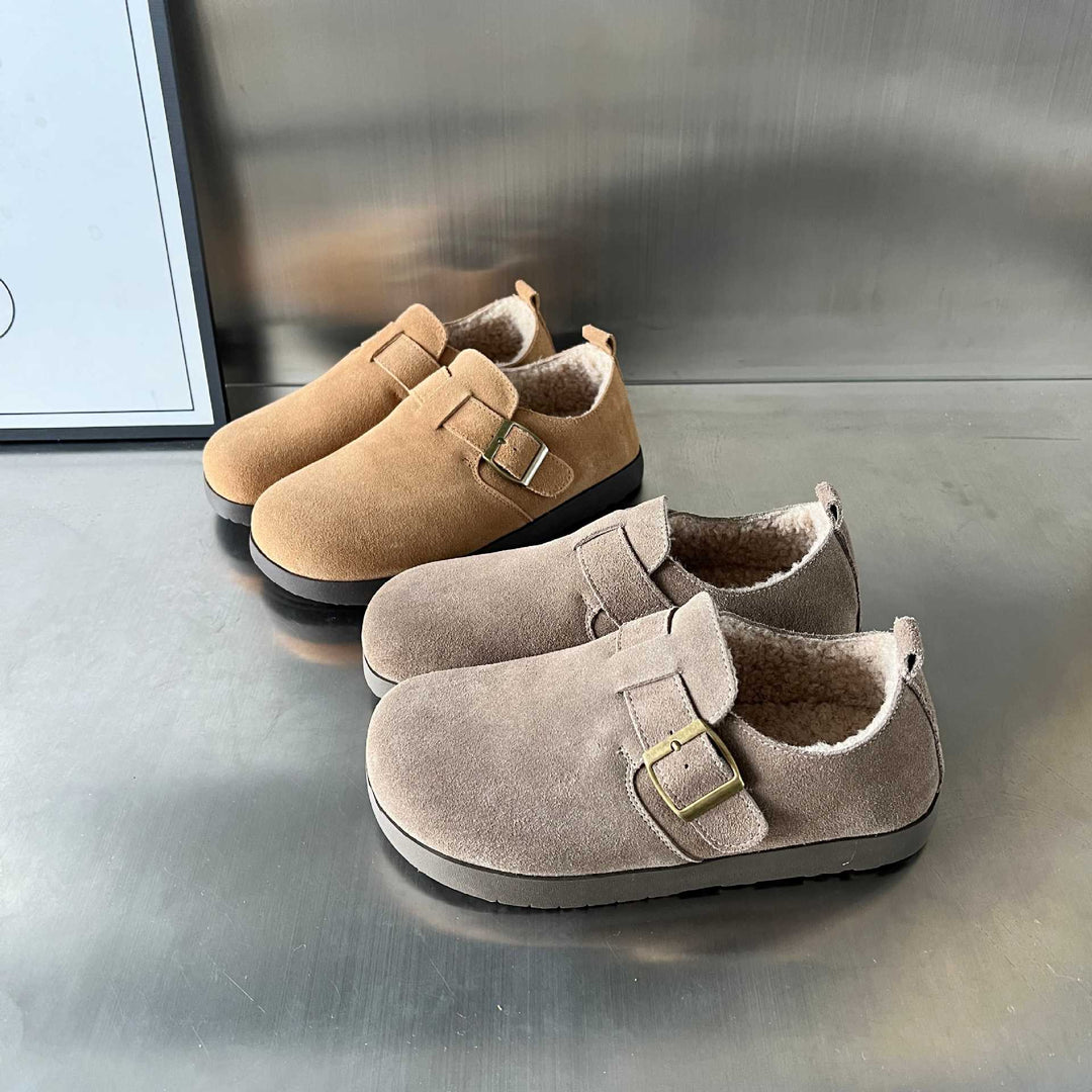 Damen gemütliche Clogs mit weichem Innenfutter und verstellbarem Riemen EB