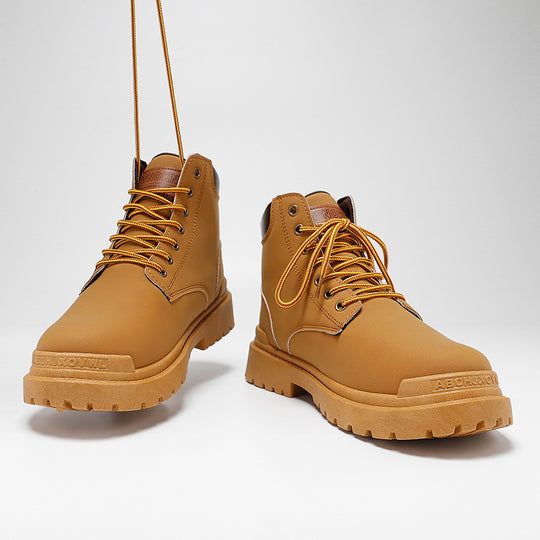 Herren Robuste Schnürboots aus hochwertigem Leder mit rutschfester Sohle EB