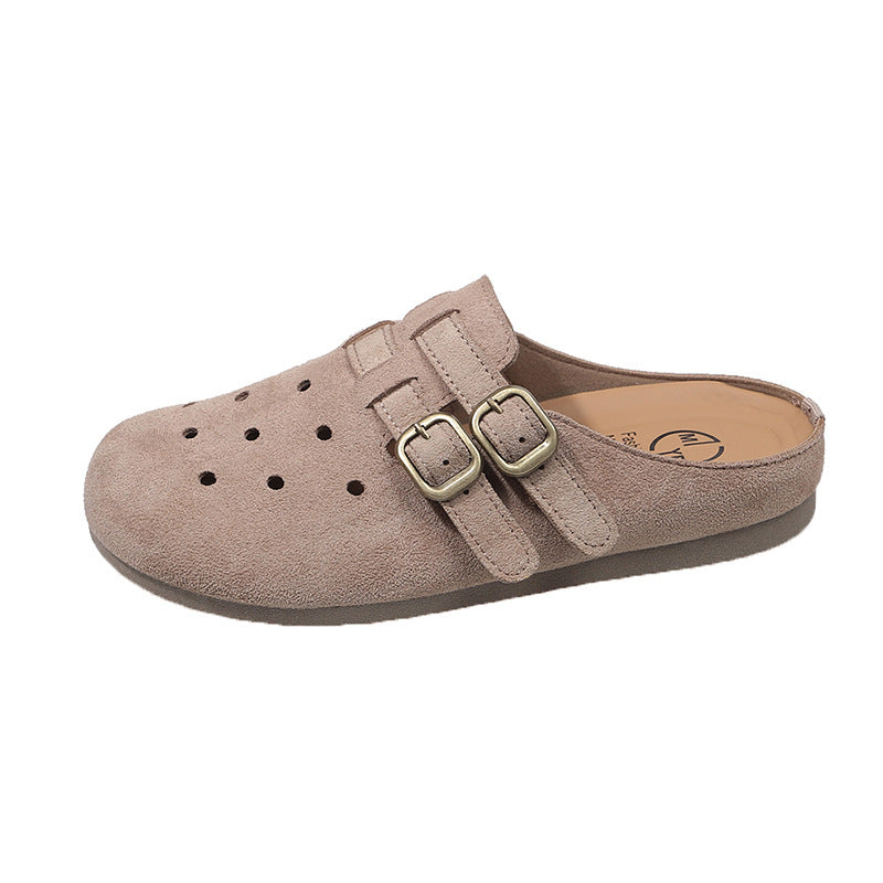 Damen bequeme Clogs mit doppeltem Schnallenverschluss EB