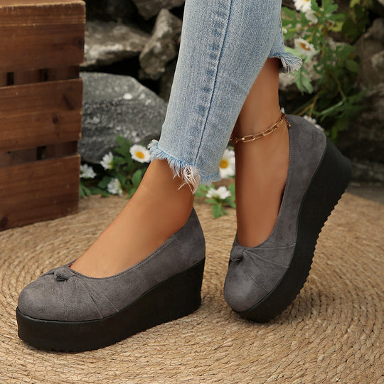 Damen Wedge-Pantoletten mit dekorativem Schleifenakzent und modischem Design EB