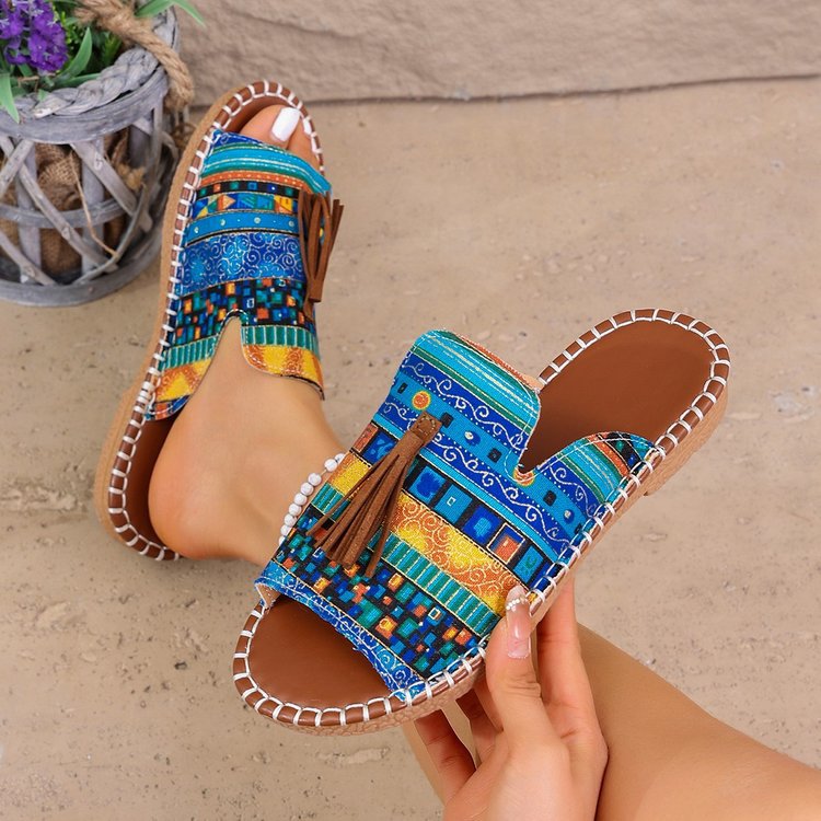 Damen Slip-On Sandalen mit modischem Schnürdesign und komfortabler Fußbettung EB