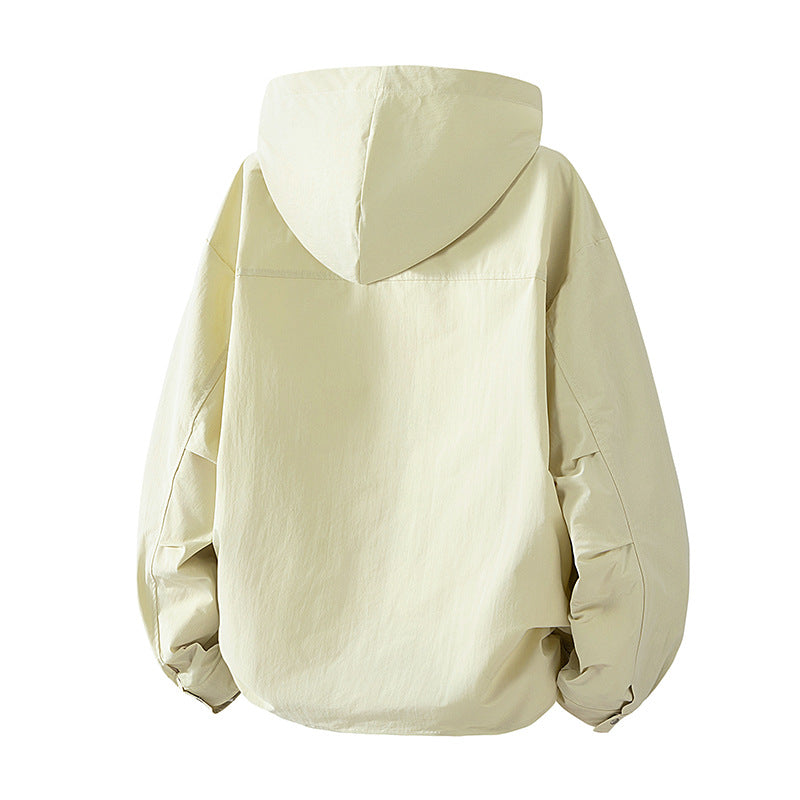 Damen leichte Kapuzenjacke mit Druckknopffront, verstellbarem Kordelzugsaum und praktischen Seitentaschen EB