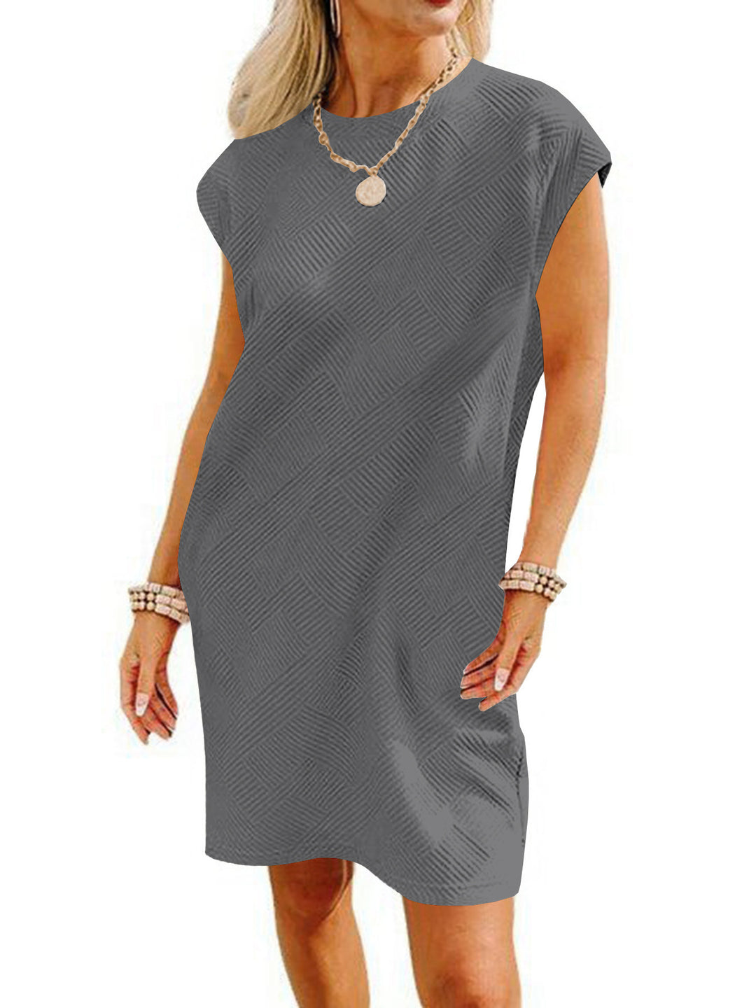 Damen Lockeres Sommerkleid mit strukturiertem Design und schickem Schnitt EB