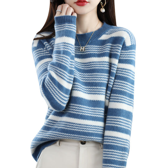 Damen gemusterter Strickpullover EB