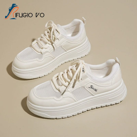 Damen Sportliche Sneaker mit atmungsaktiver Mesh-Oberfläche und dämpfender Sohle EB