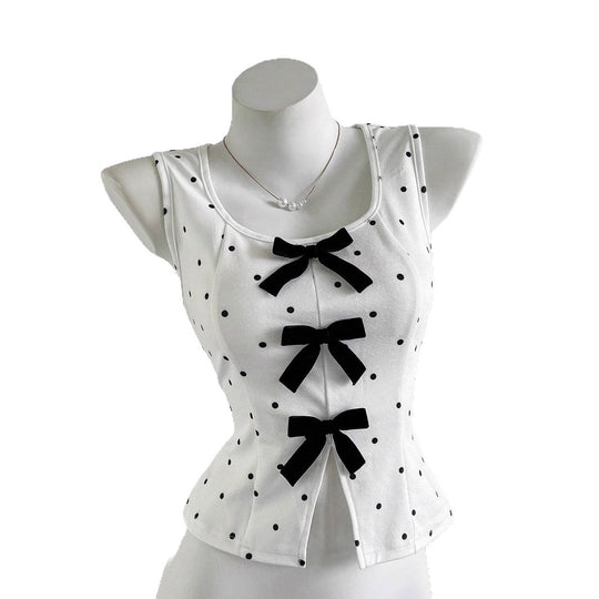 Damen Top mit Rüschendetails und Schleifen EB