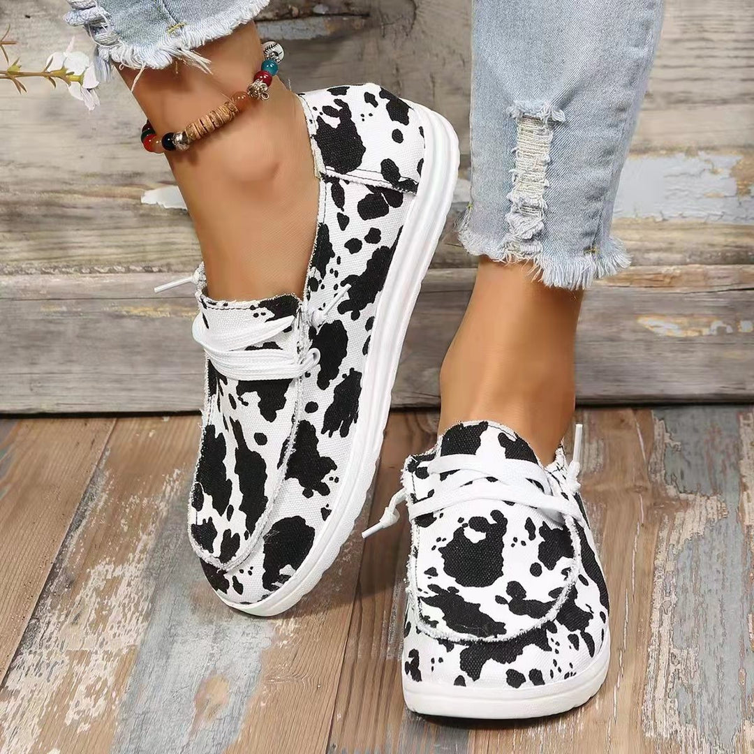 Damen modische Slip-On Sneakers mit tierischem Muster EB