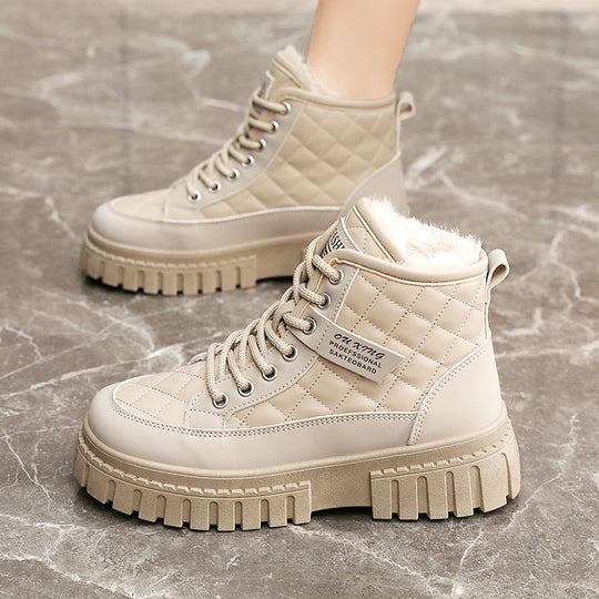 Damen Winterliche High-Top Boots mit kuscheligem Innenfutter und rutschfester Sohle EB