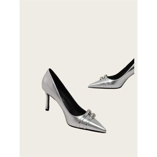 Damen elegante High Heel Pumps mit Schmuckakzent EB