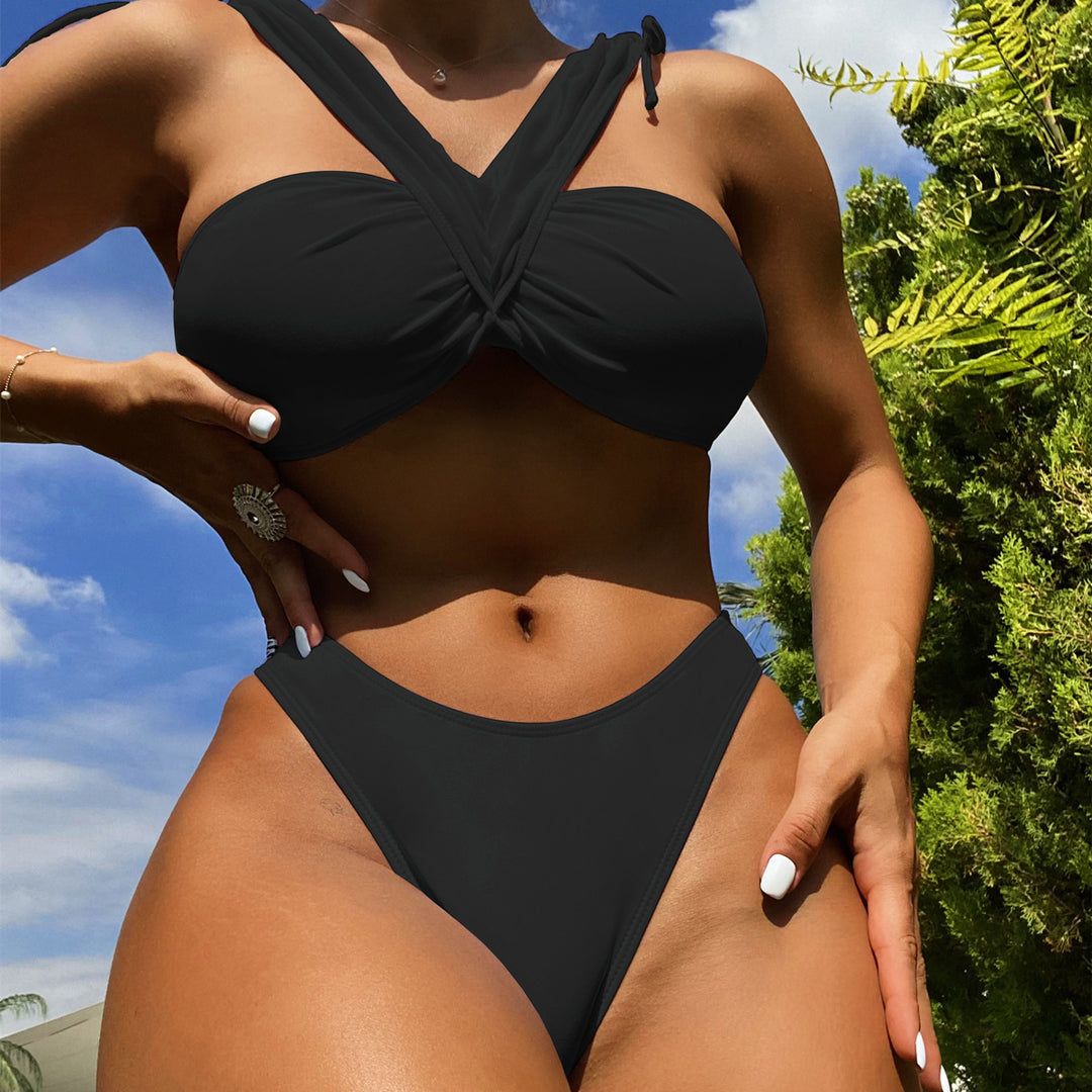 Damen Bandeau-Bikini mit verstellbaren Trägern und elegantem Twist-Design EB