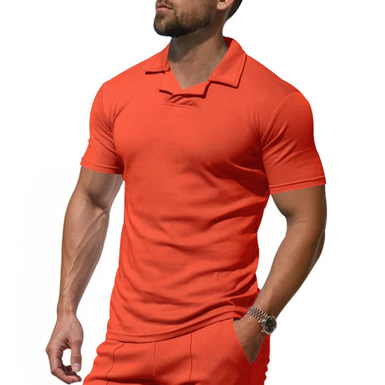 Herren Kurzarm Polo-Shirt mit modernem Stehkragen und atmungsaktivem Material EB