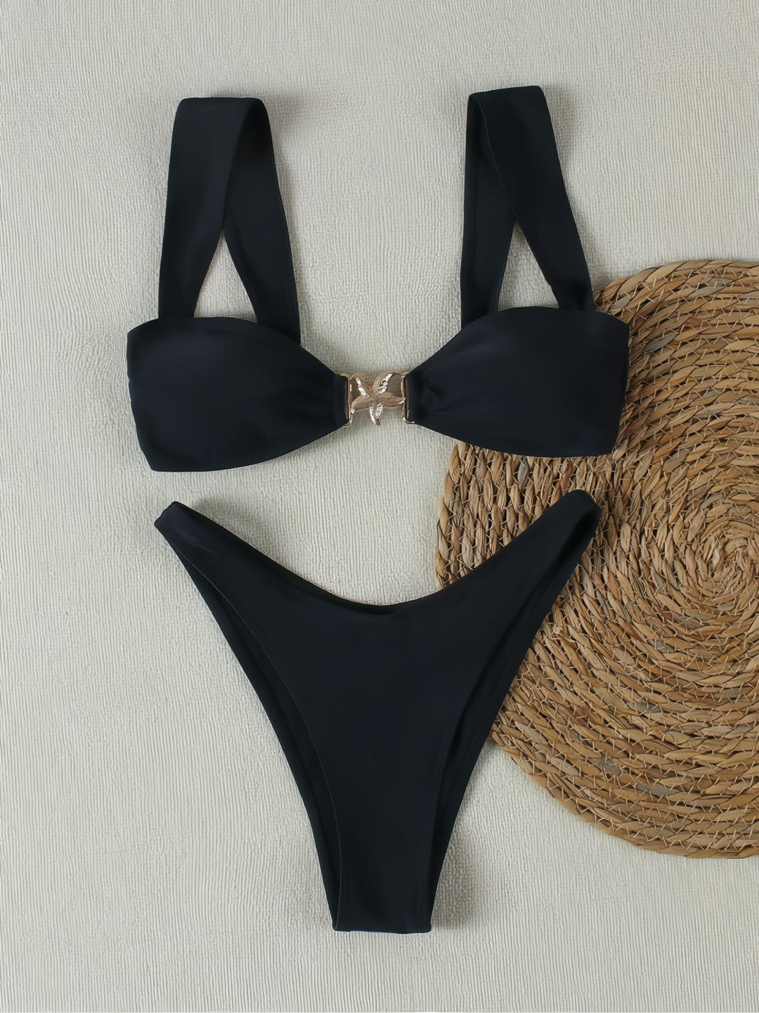 Damen Bikini-Set mit elegantem Knoten-Detail und hochwertigem Bindemuster EB
