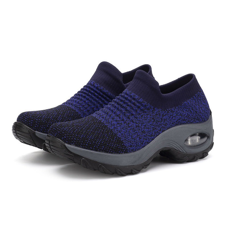 Damen gestrickter Sock-Sneaker mit sichtbarer Luftkammer und gedämpfter Plateausohle EB