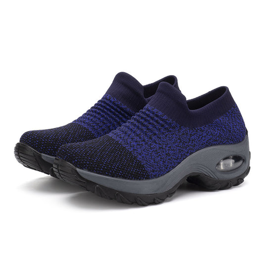 Damen gestrickter Sock-Sneaker mit sichtbarer Luftkammer und gedämpfter Plateausohle EB