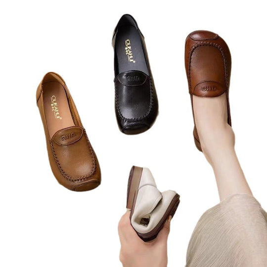 Damen Bequeme Mokassins mit feiner Lederverarbeitung und eleganter Naht EB