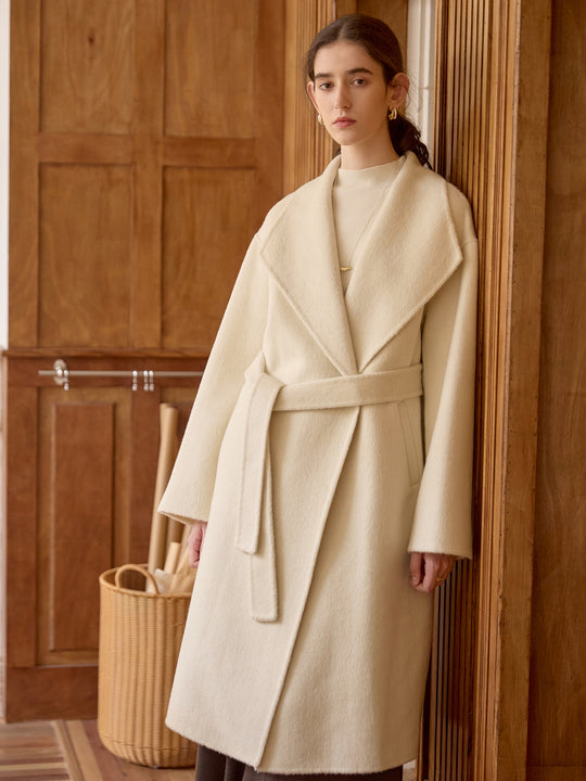 EB | Übergröße Langmantel Minimalistisches Wickeldesign