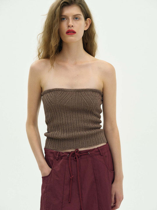 Damen Rippstrick-Bandeau-Top EB