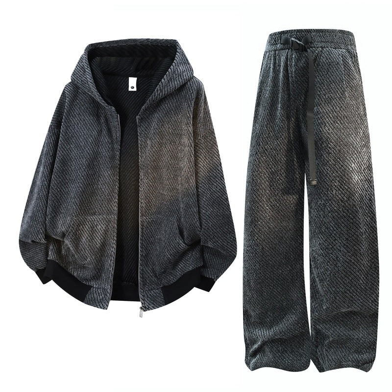 Damen weite Samt-Jogginghose mit elastischem Bund, Tunnelzug und lässiger Culotte-Passform EB