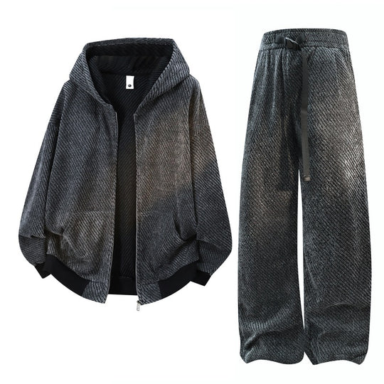 Damen weite Samt-Jogginghose mit elastischem Bund, Tunnelzug und lässiger Culotte-Passform EB