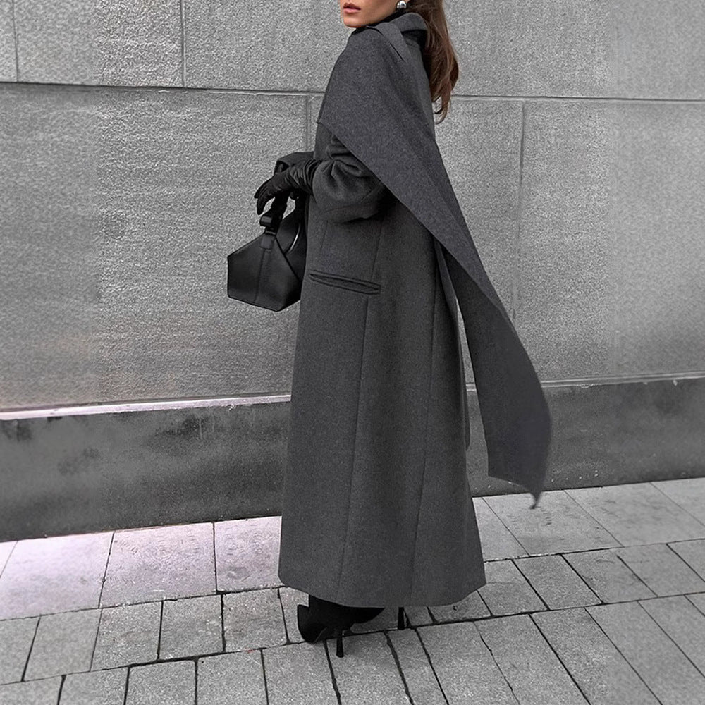 Damen eleganter Umhangmantel mit doppelt gefüttertem Design EB