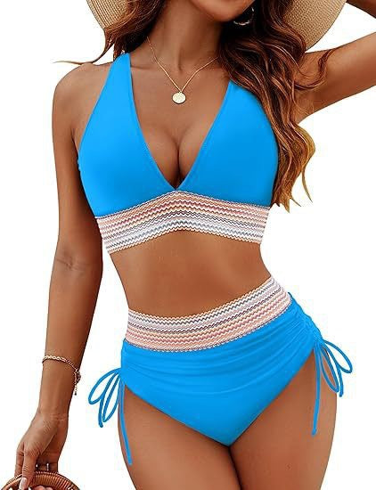 Damen Hochtaillierter Bikini mit elastischem Design EB