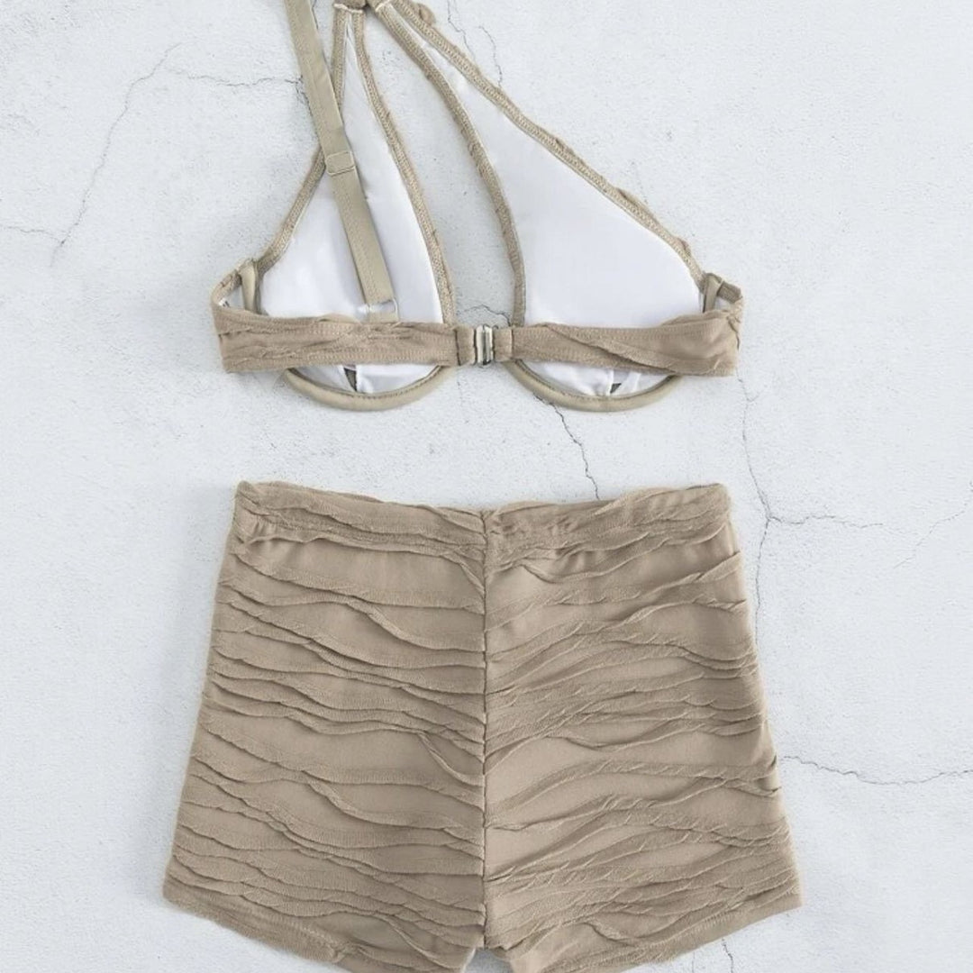 Damen Einseitiger Bikiniset mit raffinierter Raffung EB