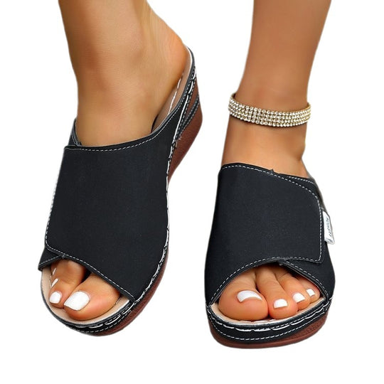 Damen Bequeme Wedge-Pantoletten EB