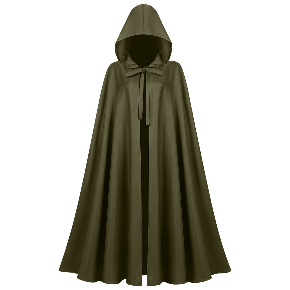 Unisex nan langer Kapuzenumhang aus wasserabweisendem Polyester mit vollem Rundschnitt und BindEband Eb