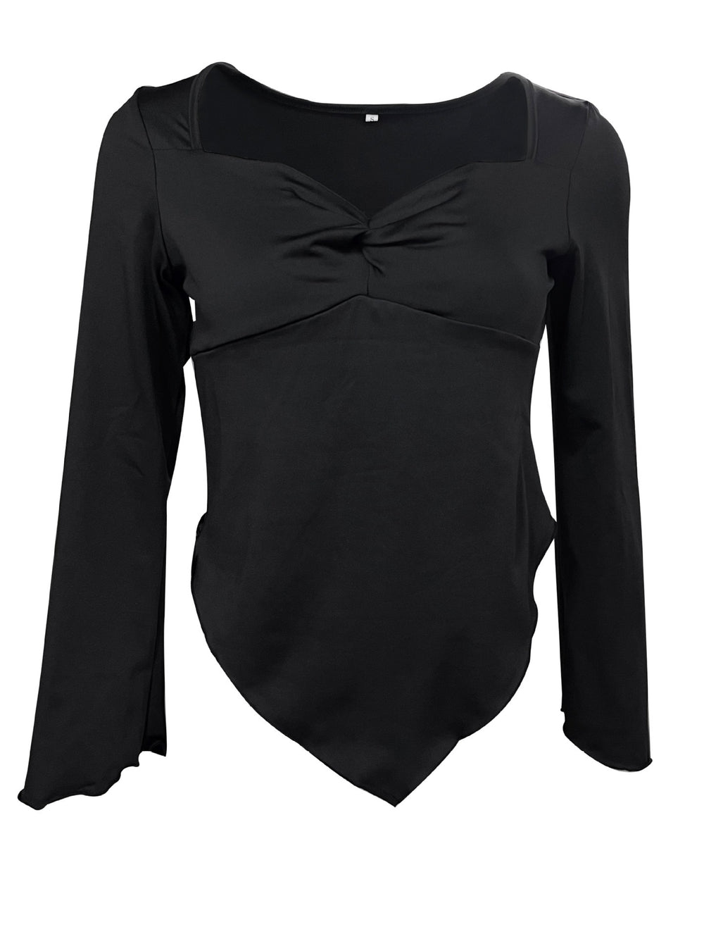Damen Figurbetonter Longsleeve mit raffinierter Raffung EB