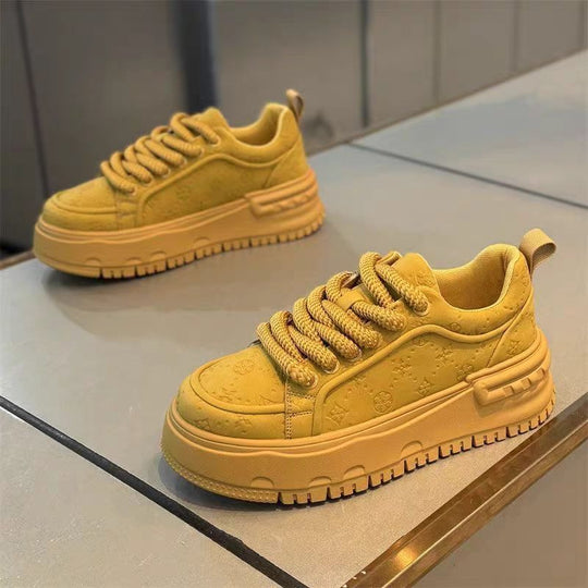 Damen modische Chunky Sneakers mit rutschfester Sohle und atmungsaktivem Obermaterial EB