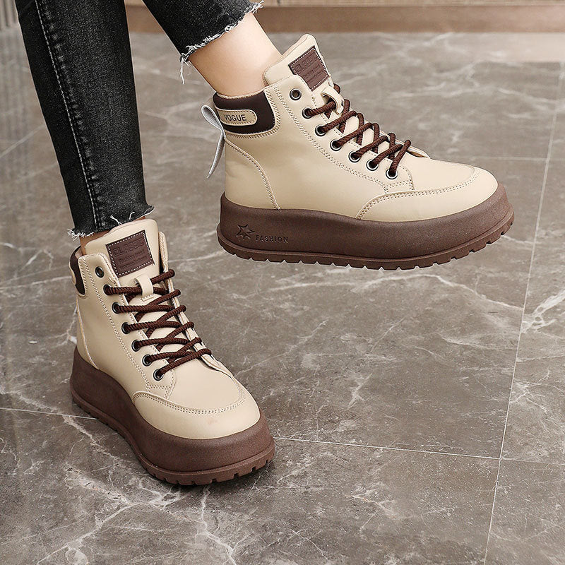 Damen modische High-Top Sneakers mit rutschfester Sohle und praktischem Schnürsystem EB