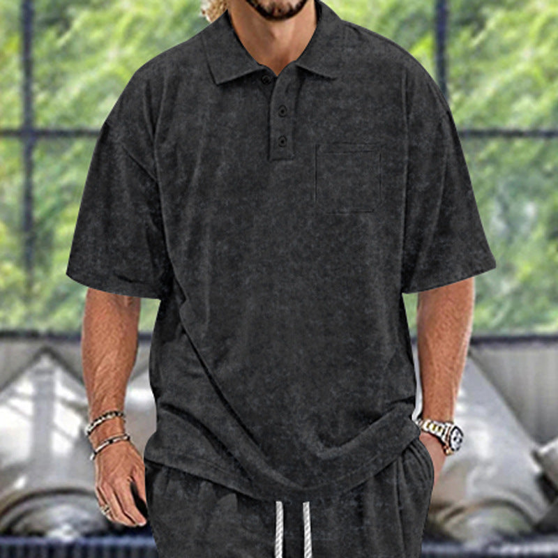 Herren Poloshirt mit strukturiertem Design und praktischen Knöpfen EB