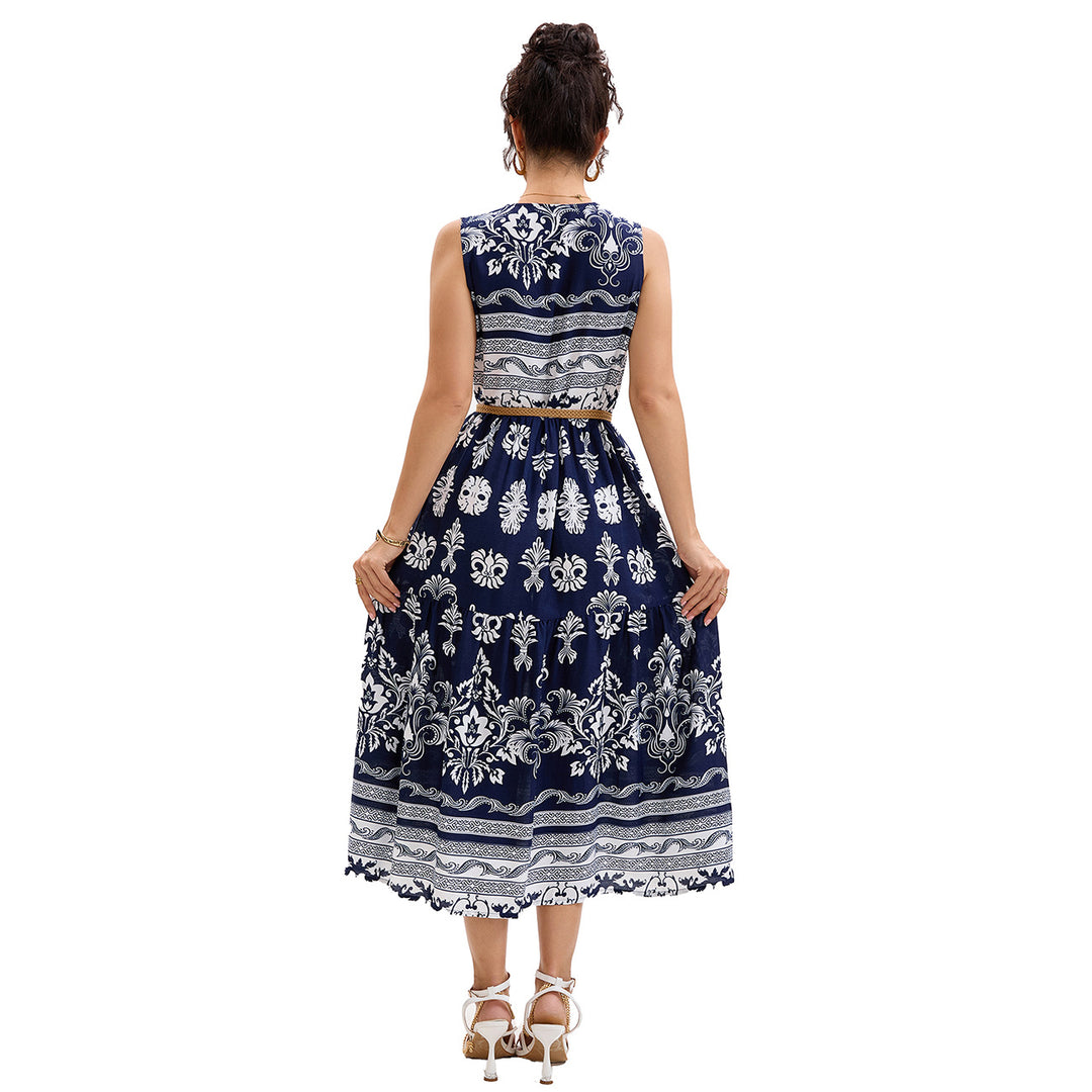 Damen Midikleid mit floralen Mustern EB