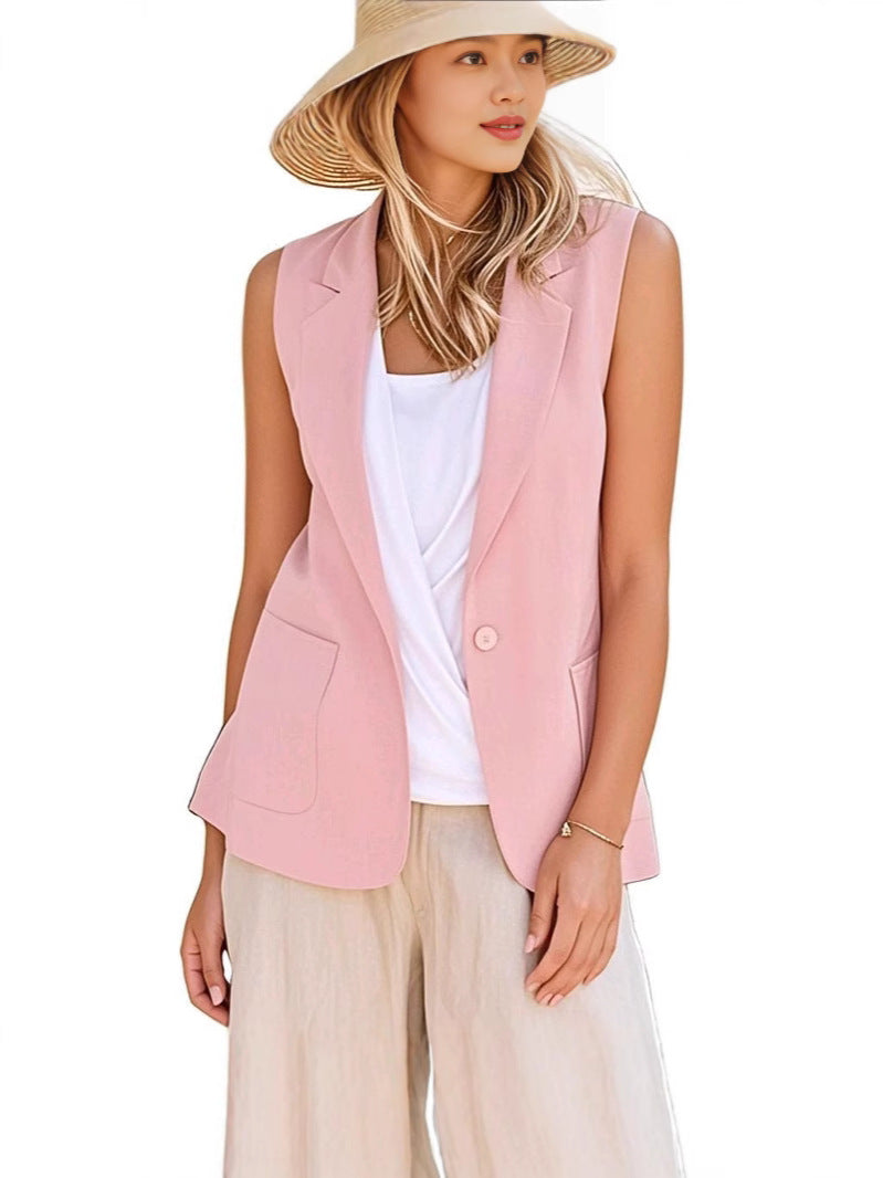Damen elegantes Blazer-Shorts-Set mit fließendem Schnitt EB