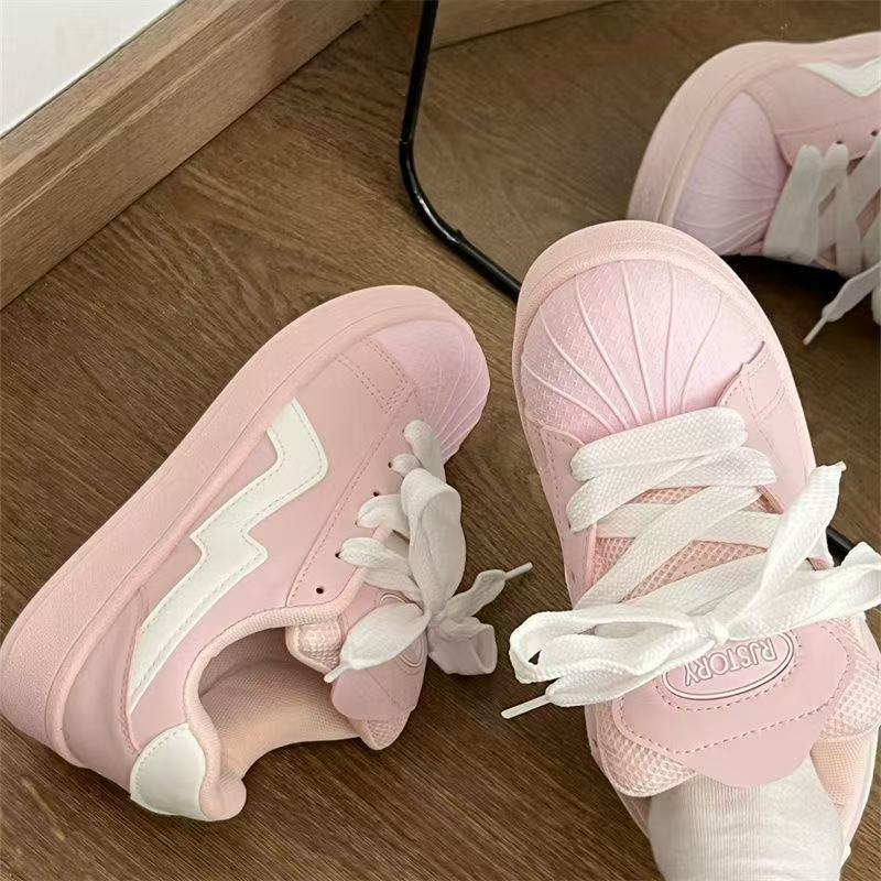 Damen Sportliche Sneaker mit dekorativen Rüschen und farbenfrohem Design EB