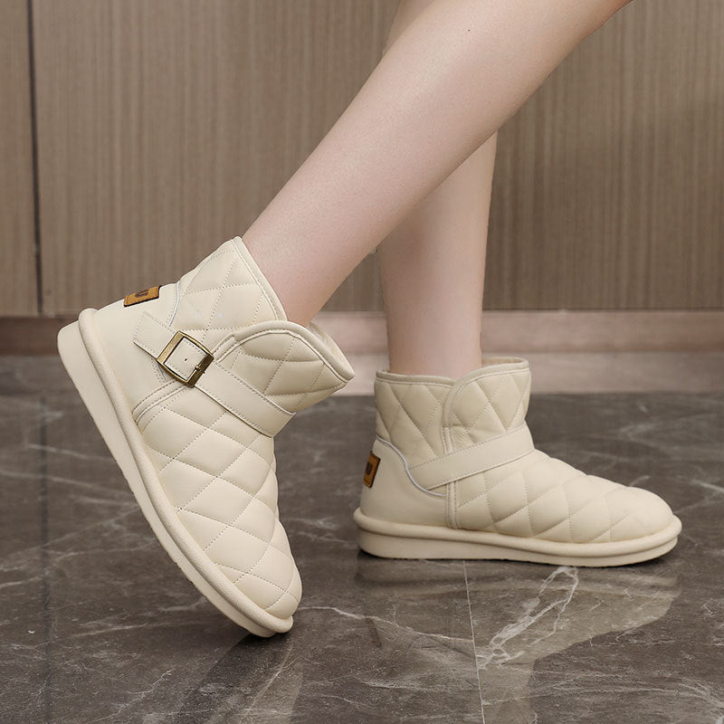 Damen modische warme Winterstiefel mit hochwertiger Isolierung und praktischem Klettverschluss EB