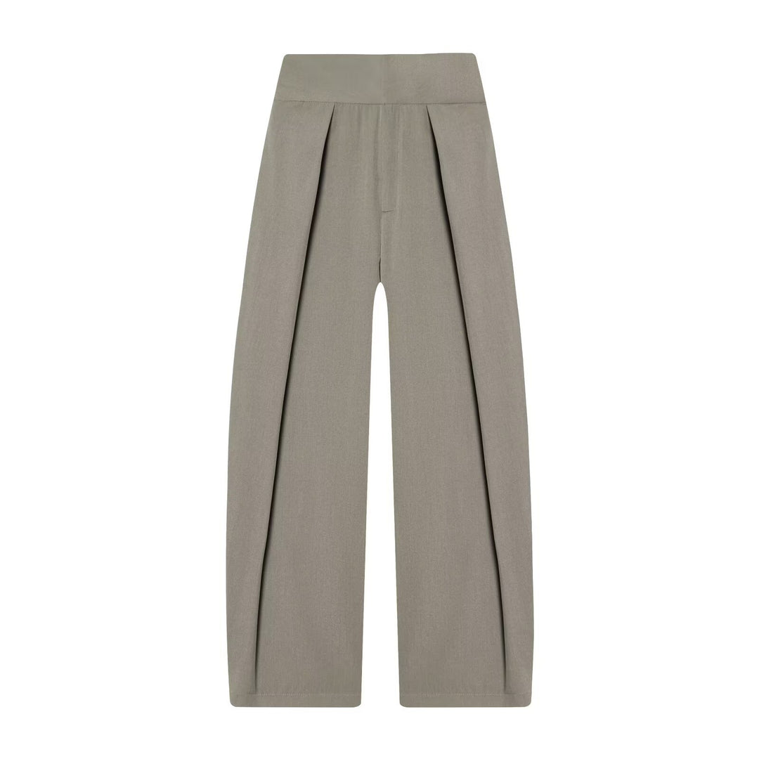 Damen elegante weite Hose mit feinen Falten EB