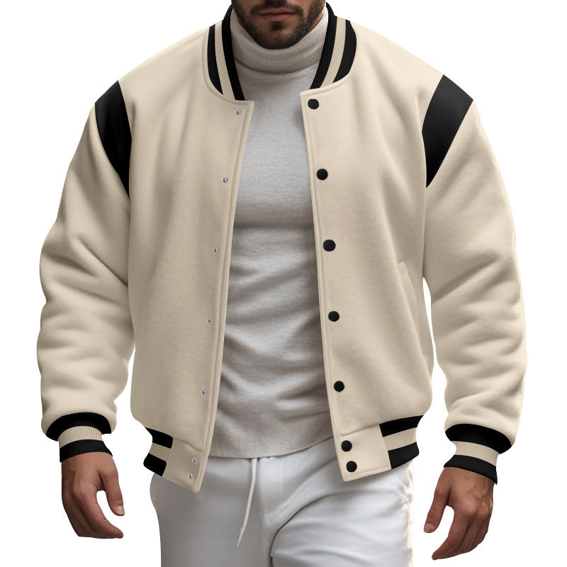 Herren Sportliche Collegejacke mit modernem Design und Kontrastärmel EB