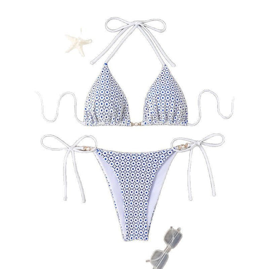 Damen Triangel-Bikini mit kontrastierenden Details EB