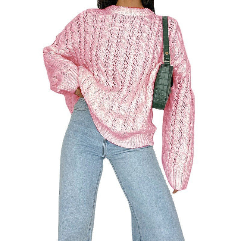 Damen Grobstrickpullover mit raffiniertem Zopfmuster aus weichem Material EB