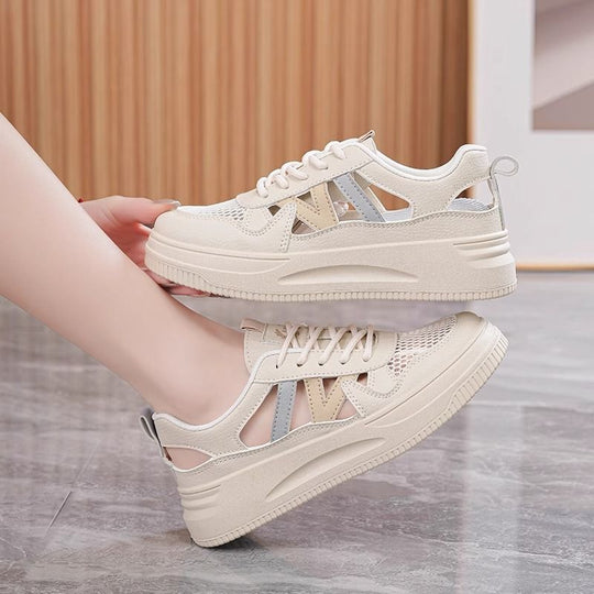 Damen Sportliche Sneaker mit atmungsaktiver Netzstruktur und dämpfender Sohle EB