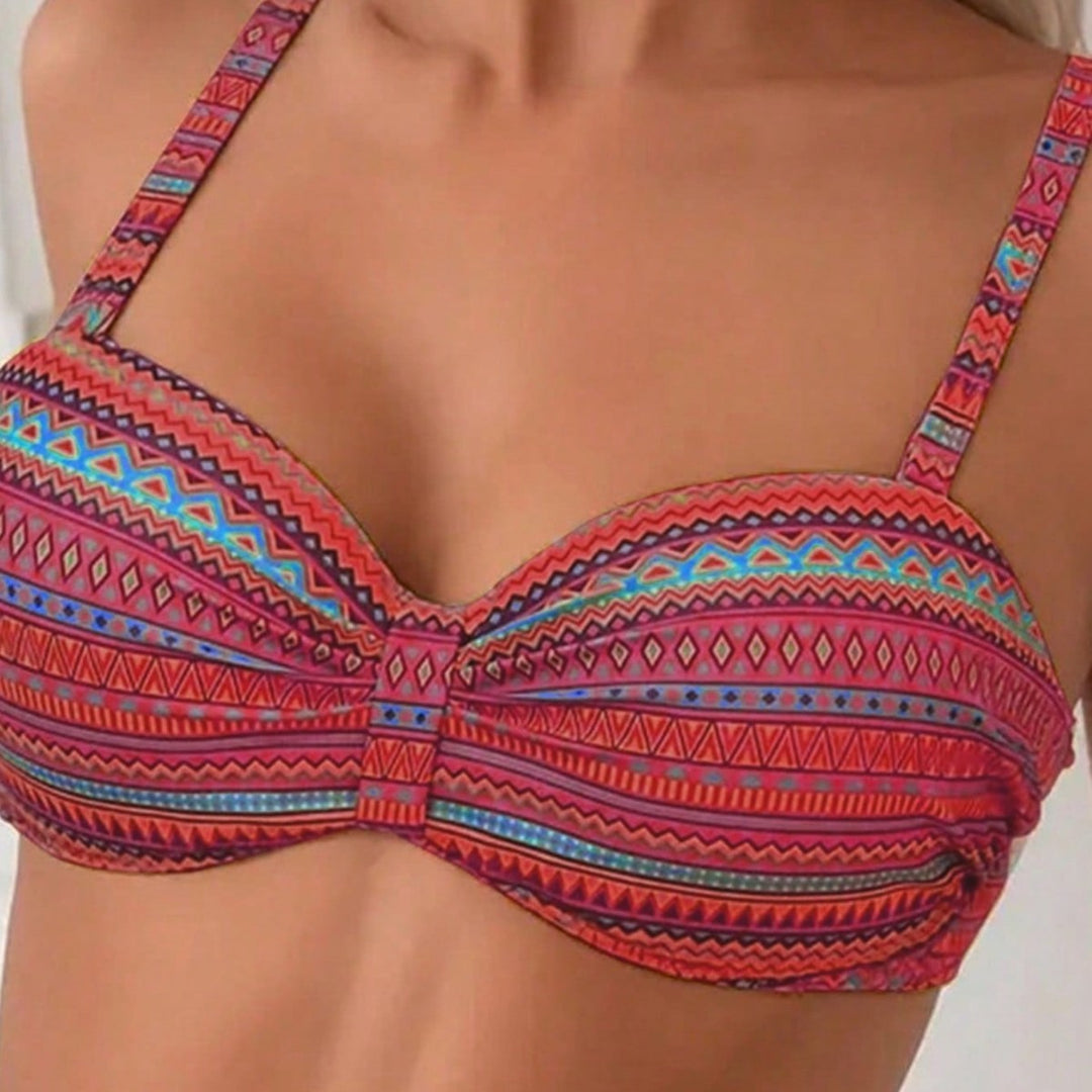 Damen Hochwertiger Bikini mit modischem Push-Up-Bra und hochgeschnittenem Unterteil EB
